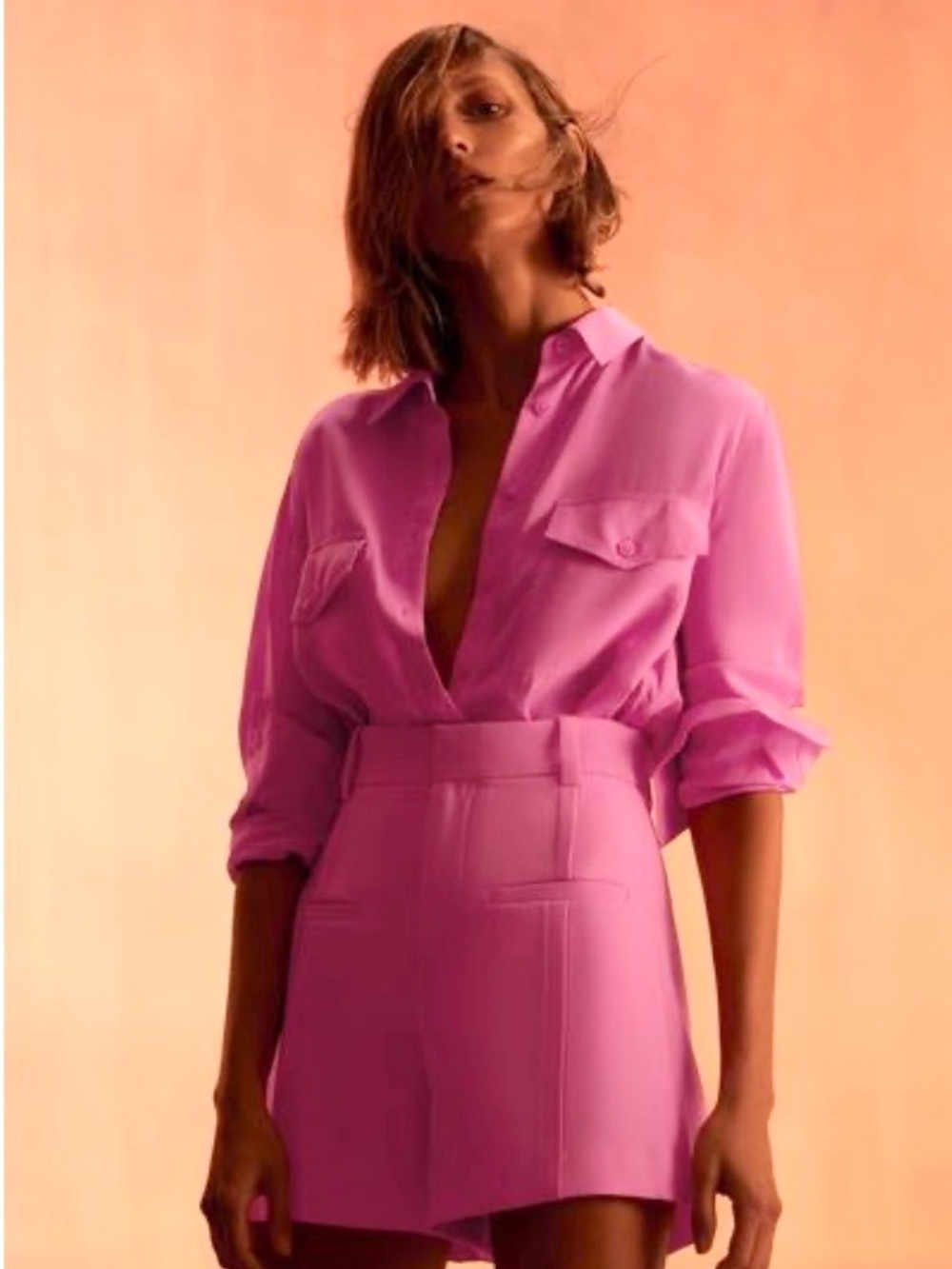 Zara Pink Tailored High-Waisted Shorts
